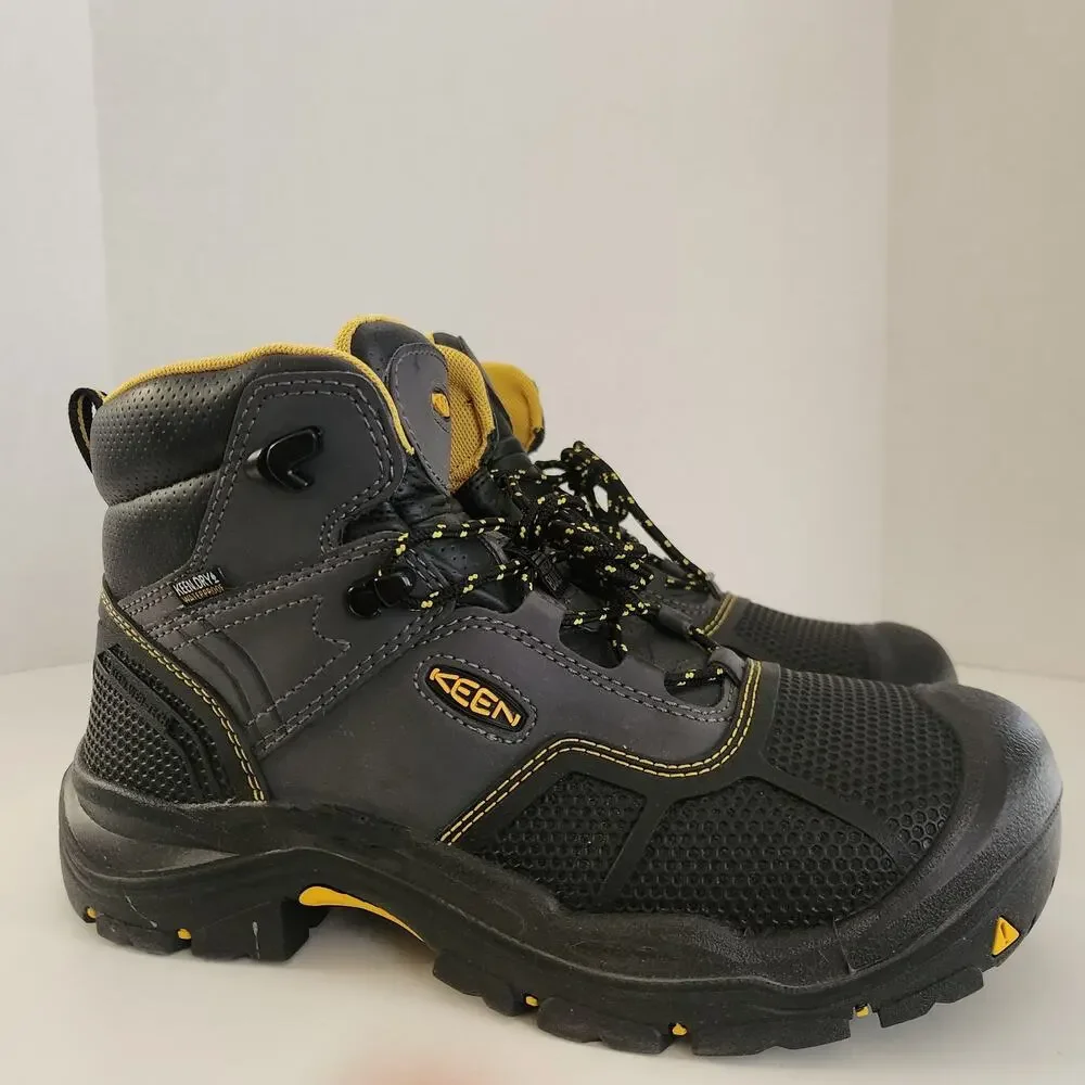 KEEN Utility mens Logandale Mid Steel Toe Waterproof Work Shoe, Black, 10 US